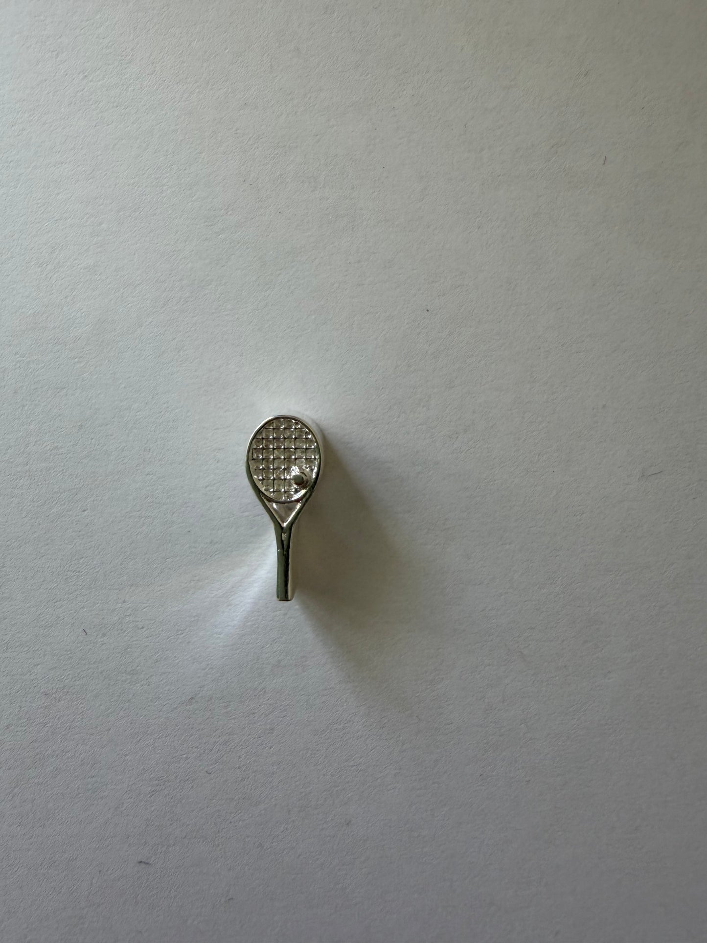Sterling Silver Tennis Racket and Ball
